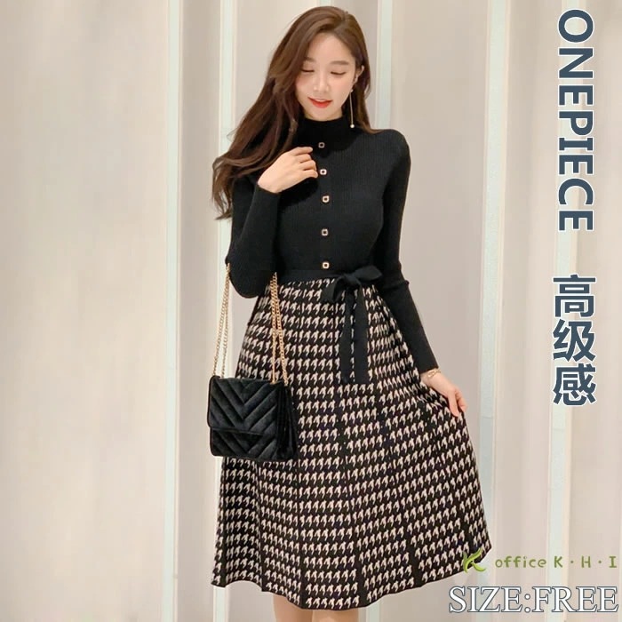 新作ニットワンピース春 レディースワンピース春 ニットワンピースレディース 春ワンピース 秋ワンピース ロングワンピース春 韓風ワンピース きれいめワンピース春 Aラインワンピース春 大きいサイズ 千