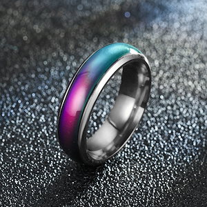 温度に対応変色 指輪 チタンスチール カップル マンズ 指輪 大人気 メガ割
