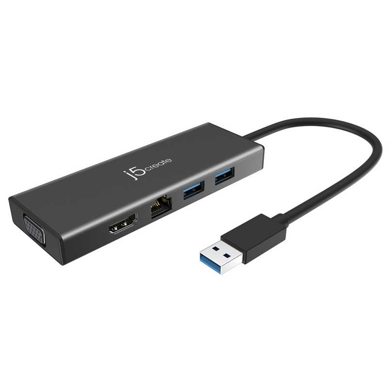J5　USB3.0 5-in-1 Mini Dock Black (for surface)　JUD323B ブラック