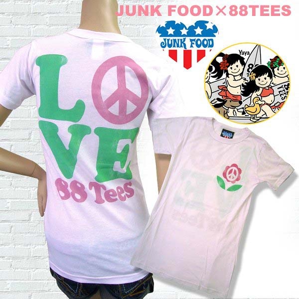 激レア 88TEES Junk Food レディース 限定　コラボ　Tシャツ　半袖　ピンク　ハワイ