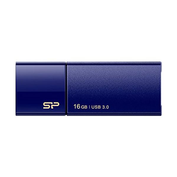 (まとめ) シリコンパワー USB3.0スライド式フラッシュメモリ 16GB ネイビー SP016GBUF3B05V1D 1個 (×10セット)
