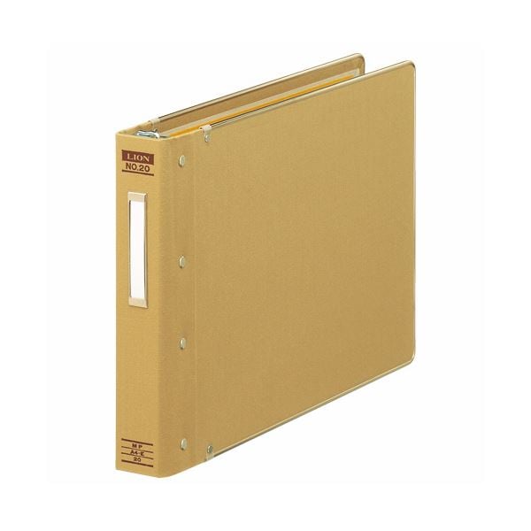 (まとめ) ライオン事務器 バインダー（MP式）A4ヨコ 20穴 200枚収容 総布貼り No.20 1冊 (×5セット)