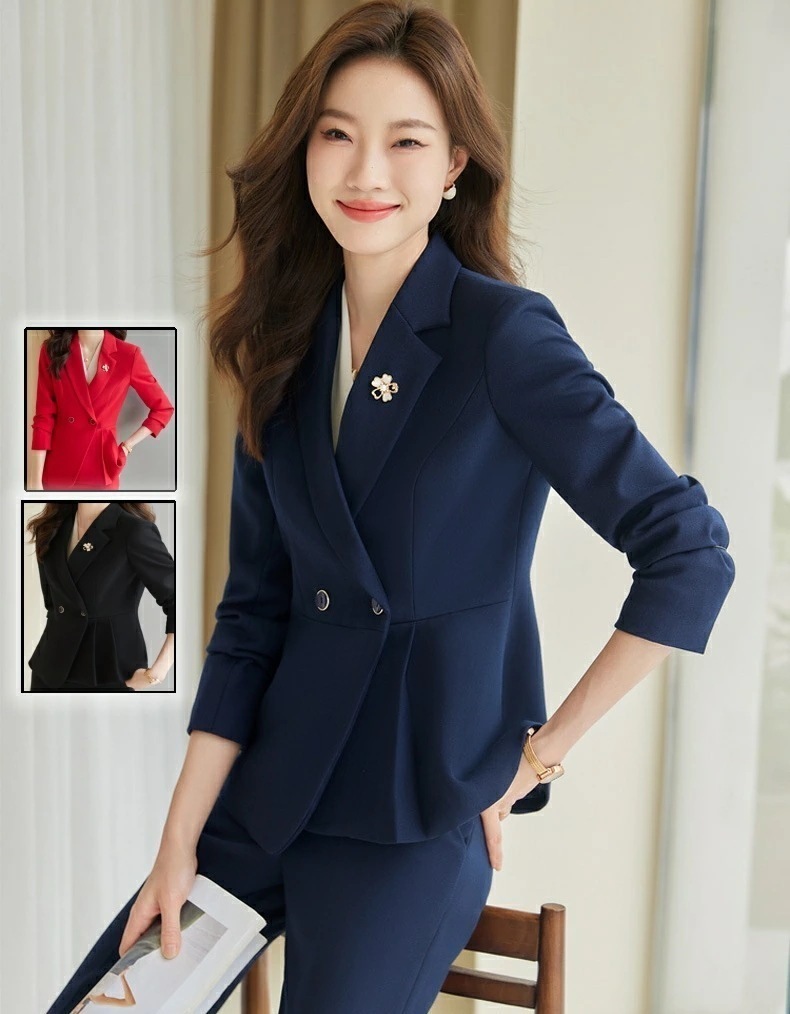 【2枚購入で100円OFF】ビジネススーツ　レディース　コート　パンツスーツ　通勤　オフィス　トップス　制服　事務服　洗える　細身　就活　面接　大きいサイズ　2点セット春物　秋物　　冬物　長袖 6,484円