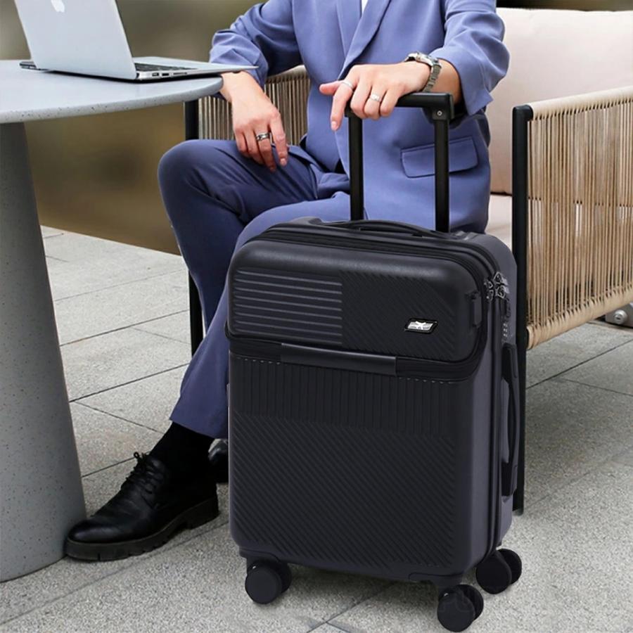 スーツケース フロントオープン 機内持ち込み 大容量 軽量 静音 かわいい TSAロック360度回転 おしゃれ ビジネス 旅行 USBポート付き 男性 女性