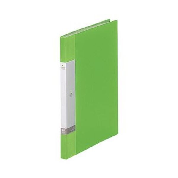 （まとめ）リヒトラブ リクエスト クリヤーブックA4タテ 20ポケット 背幅16mm 黄緑 G3201-6 1セット（10冊）(×5セット)