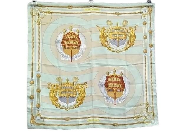 スカーフ カレ90 シルク100% - CHATEAUX DARRIERE 艫飾り マルチカラー 大判 ストール マフラー ブランド 高級 アクセサリー 大人可愛い【本物保証】