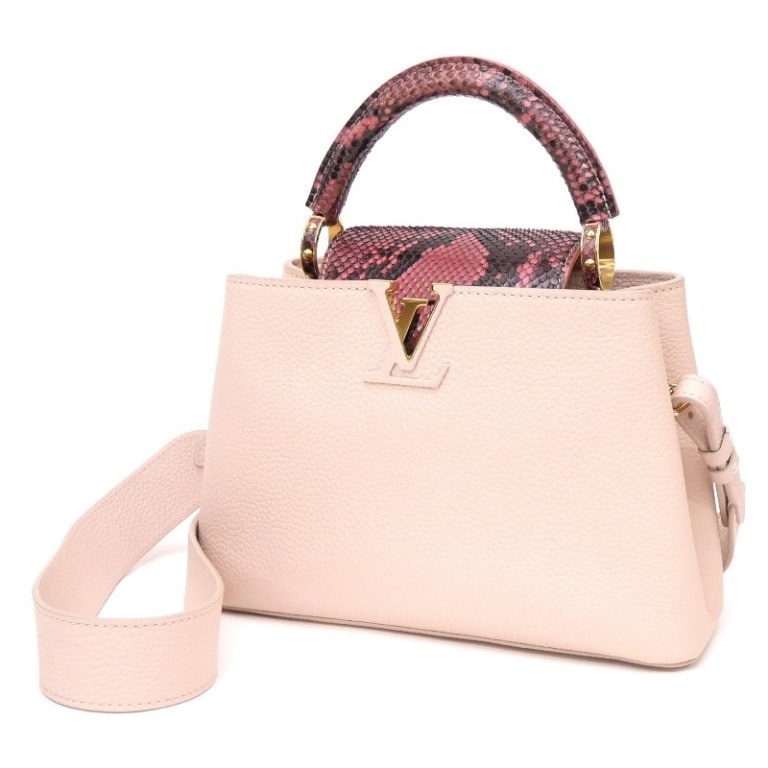 ルイ・ヴィトン LOUISVUITTON ハンドバッグ カプシーヌ BB 2WAY ショルダーバッグ パイソン N80013 ピンク【中古】(65567)