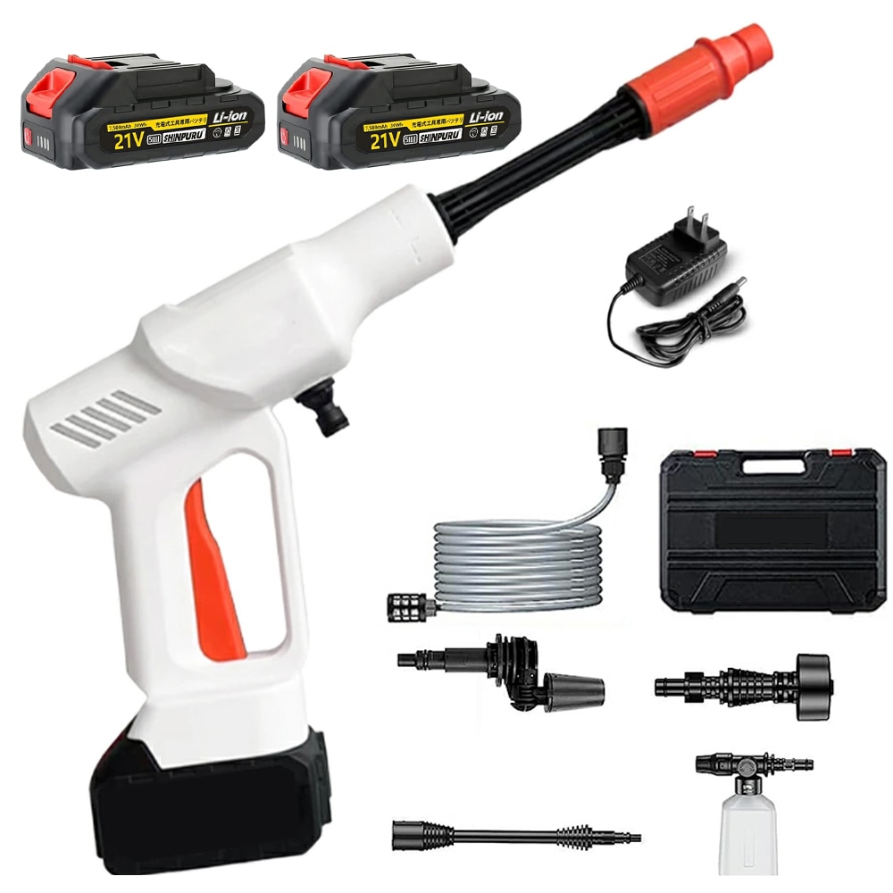 高圧洗浄機 小型 安い コードレス 21V 充電式 高圧洗浄機 8mpa 高圧噴射 ポータブル タイヤブラシ 洗車機 軽量コンパクト お庭 ベランダ お風呂 壁 床掃除に適用 角可変 6in1多機能噴 8,579円