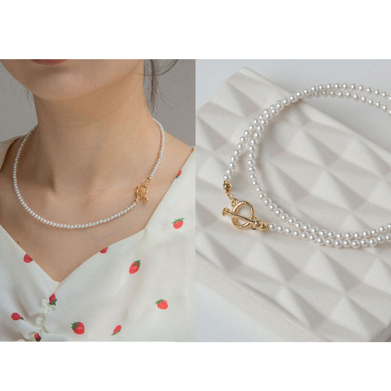 韓国発【Hei】sensible toggle pearl necklace☆追跡送 TOGGLE PEARL NECKLACE/韓国ファッション/韓国ファッション