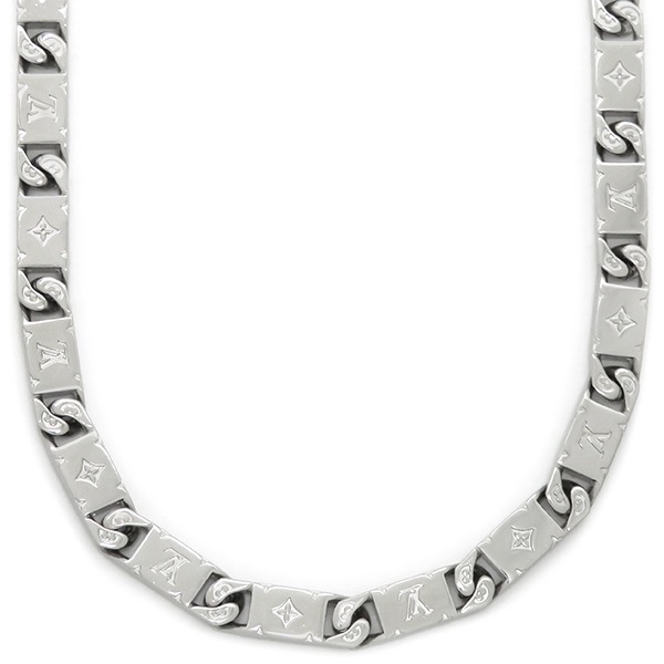 ルイヴィトン LOUIS VUITTON ネックレス モノグラム タイドアップ メタル シルバー LVイニシャル モノグラムフラワー M00919 AK2284 【箱】【中古】