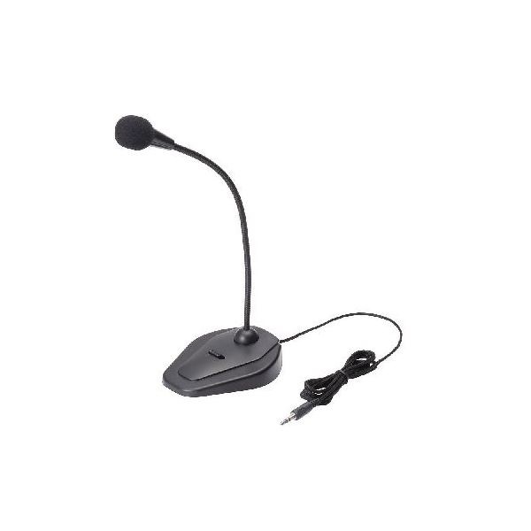 （まとめ）エレコム スタンドマイク（ミュートボタン付き） HS-MC05BK(×5セット)