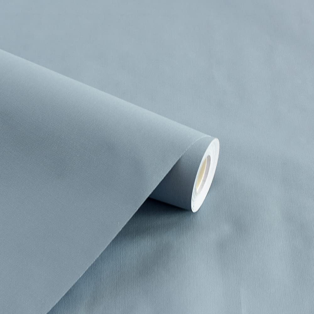 Juangfia 壁紙 シール 無地 剥がせる 壁紙 防水 リメイクシート 壁紙シート カッティングシート リフォームシート DIY ウォール ステッカー 単色 60cm*10m グレーブルー