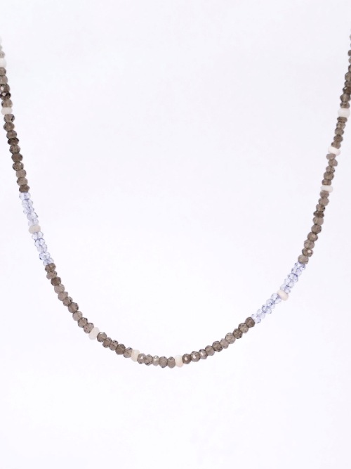【HARANG】 HR 46N_Smoky Quartz Gemstone Beads Necklace 正規品