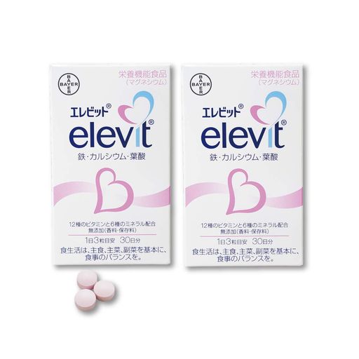 【2個】エレビット 葉酸,鉄 ノンフレーバー 90粒 ×2個 (4987341111090-2)
