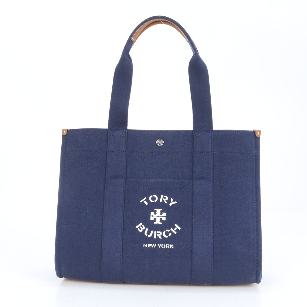 美品 スモール トリー トート レザー×キャンバス トート バッグ 肩掛け ショルダー ハンド A4 レディース RUE CO13-2 中古