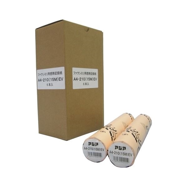 （まとめ）アジア原紙 FAX感熱記録紙 A4-210EV A4 0.5in15m6本[x2セット]