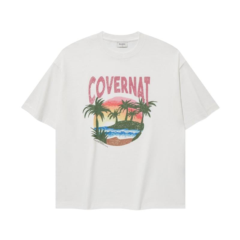 トロピカルグラフィックTシャツ ホワイト CO2502ST14WH