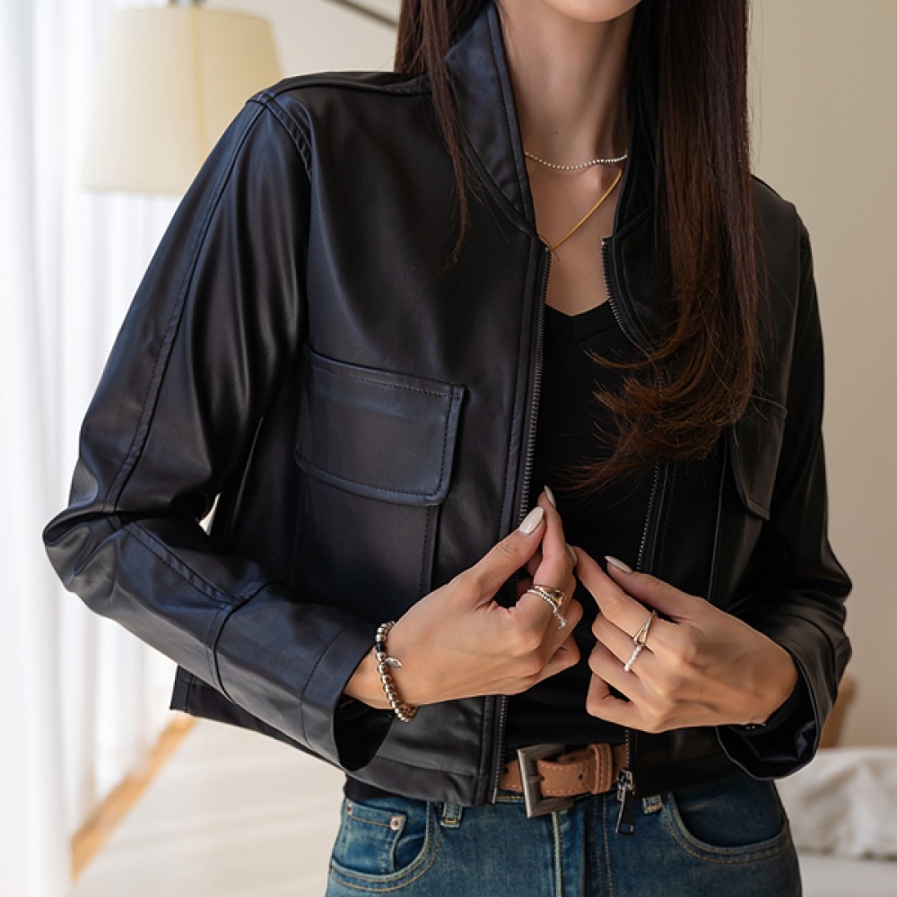 (NAK21) ビッグポケットセミクロップライダージャケット NK43-J-17