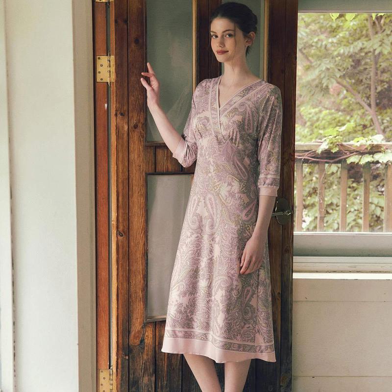 プラス 女性 ホームウェア ボーダー ナ염 ワンピース VGN3988ASG