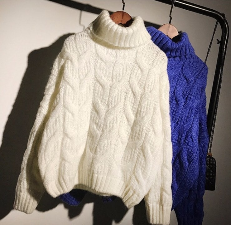 ニット セーター トップス プルオーバー ケーブルニット 袖あり 長袖 タートルネック 防寒 重ね着 レイヤード カジュアル 上品 おしゃれ 10代 20代 30代 レディース 女の子 女子