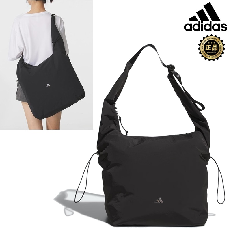 KC0233 W TOTE BAG 大容量 2WAY ショルダー 斜め掛け 肩掛け ドローコード シルエット調整 ファスナー開閉 ジム 旅行 通勤 韓国っぽ コーデ提案 Tシャツ スニーカー