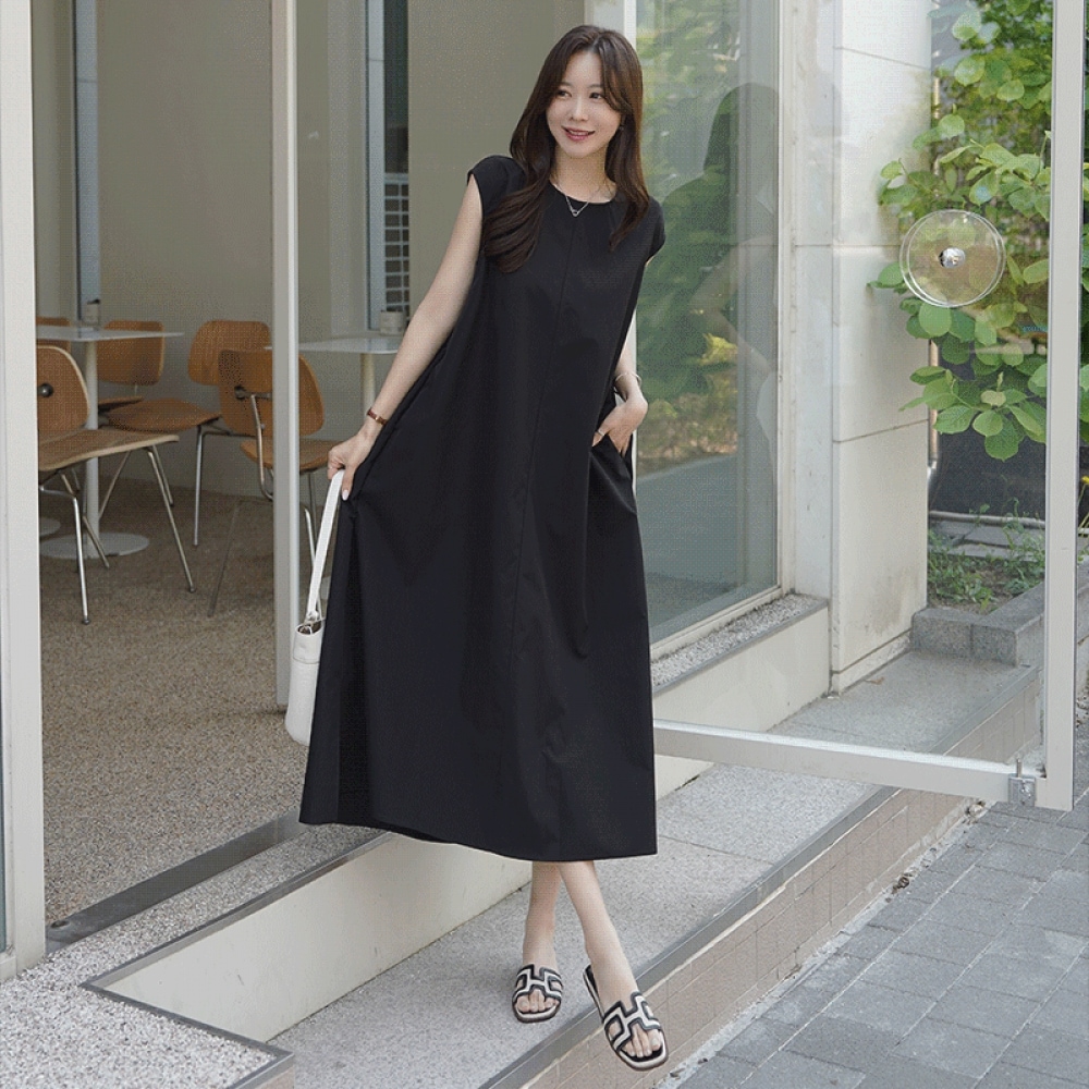 クリックアンドファニー ロッティルスリット ノースリーブワンピース