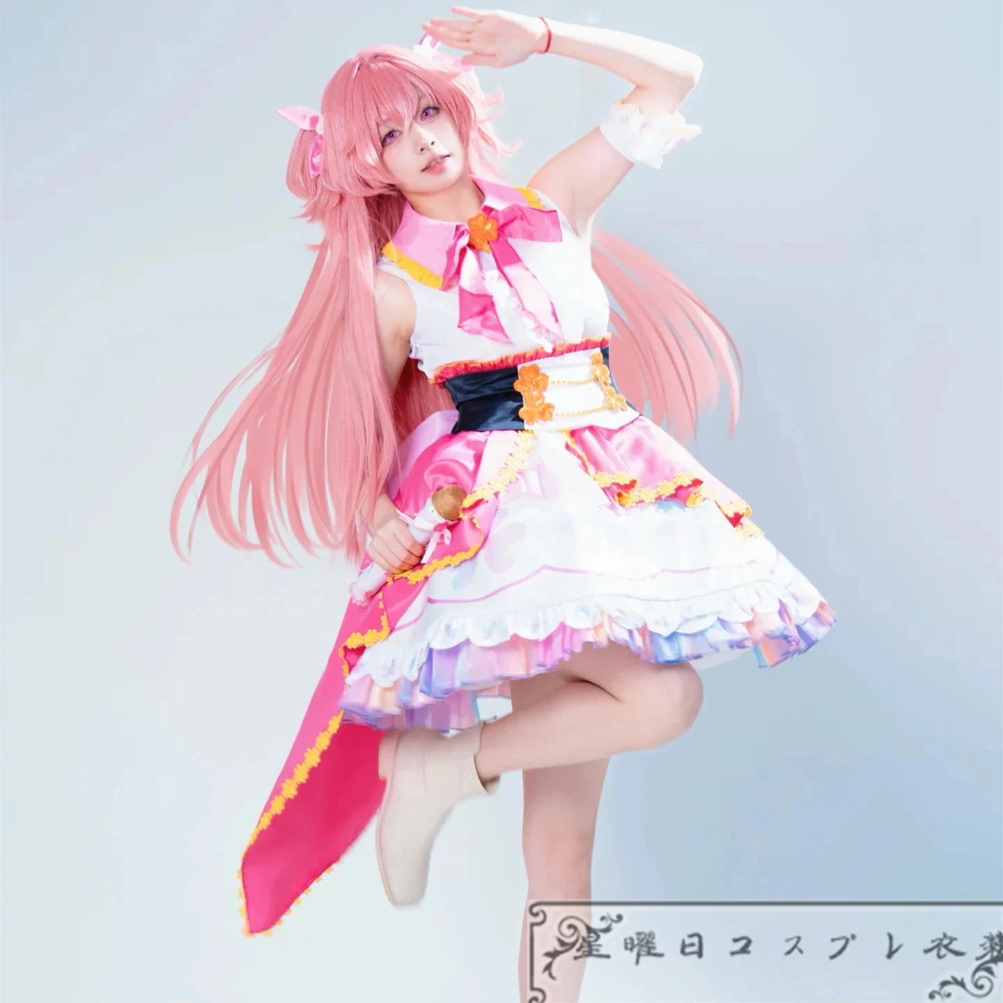 15422026新品推奨 プロセカ ドタバタ cafe REC!!Welcome to diner!!ガチャ 桃井愛莉 魅惑のハッピーペロリ 特訓前 コスプレ衣装 コスチューム