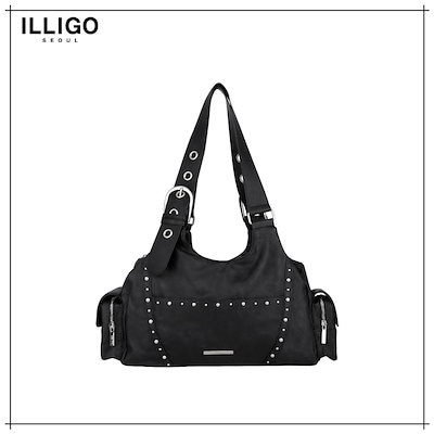 【ILLIGO】 LOOP DOUBLE POCKET SHOULDER BAG BLACK ショルダーバッグ 正規品 10,561円