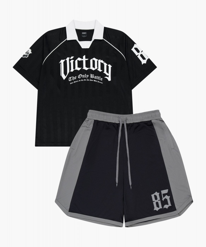[SET]ビクトリーストライプカラーショートスリーブ/ビクトリーマッシュバスケットボールショーツ