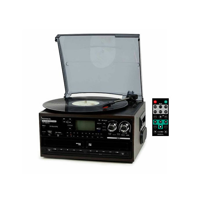 WINTECH スピーカー マルチオーディオプレーヤー KRP-309M Qoo10] ウィンテック スピーカー搭載 ダブルCDマルチオーディ