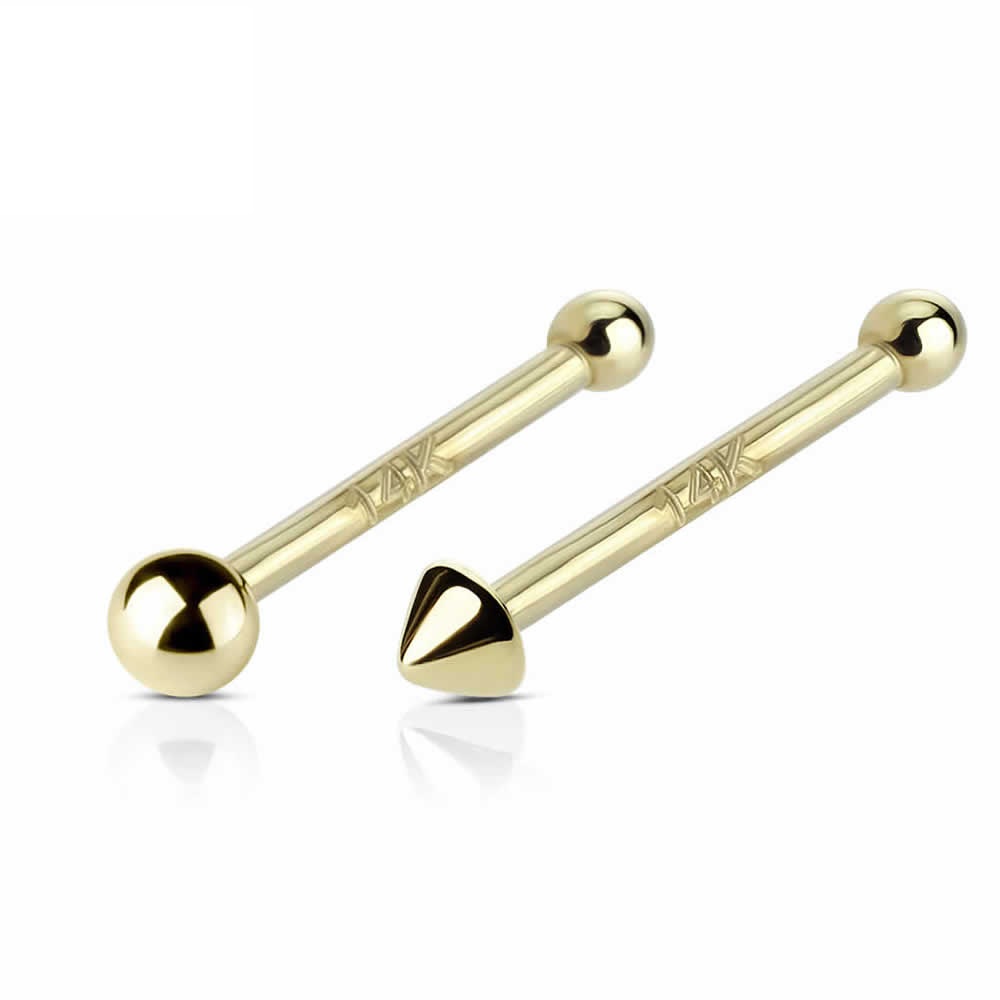 鼻ピアス 20G ボール コーン 14金ノーズスタッド 20ゲージ イエローゴールド 本物 K14 ノストリル 真っ直ぐ 刻印あり 男性 女性 プレゼント 誕生日 高級 k4nstxxxxxxxx