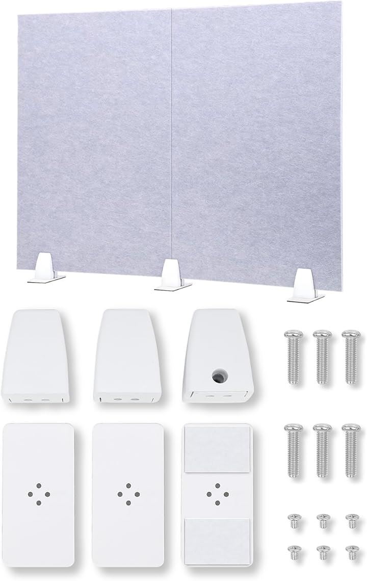 卓上パーテーション 防音 吸音 デスクパネル 衝立 簡単設置 勉強 仕切り クリップスタンド付属(グレー, 横幅80cm)