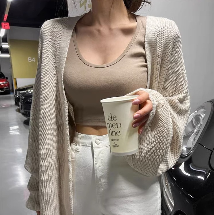 カジュアルニット ロング丈カーディガン レディース トップス セーター カーディガン 上着 羽織 ロング 丈長 長袖 ボリューム袖 Vネック ストレート Iライン ニット かわいい 大人可愛い