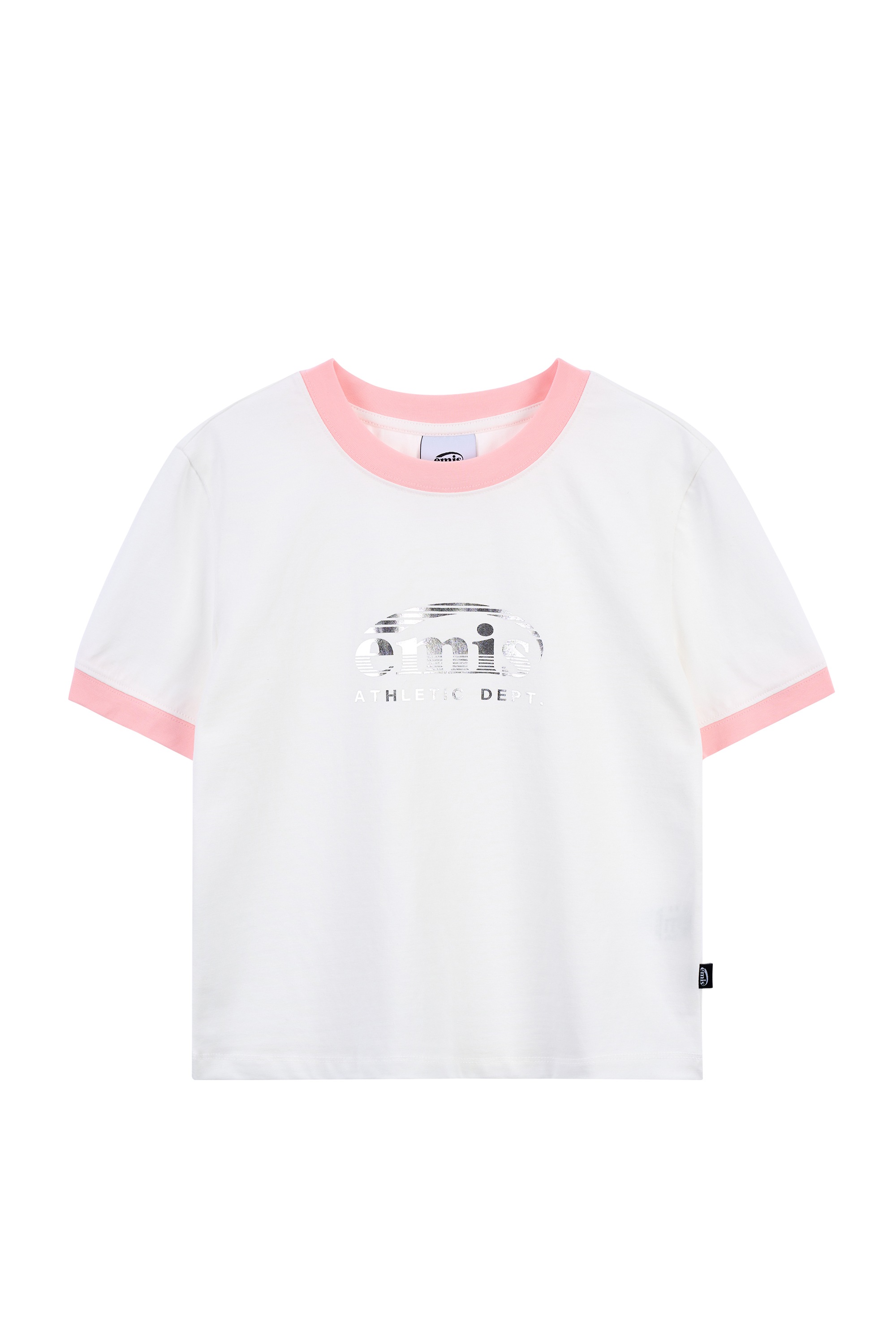 【EMIS】 RINGER SPORTY T-SHIRT : WHITE/PINK