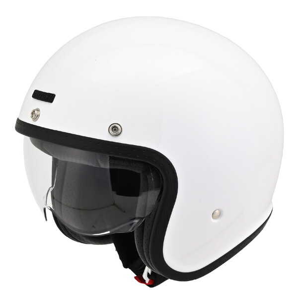 D61099 DN007PJジェットヘルメットWH/M バイク用 SG規格 高強度ABS 軽量 スモールジェット シールド / スピーカーホール 装備 ホワイト Mサイズ(57-58cm)