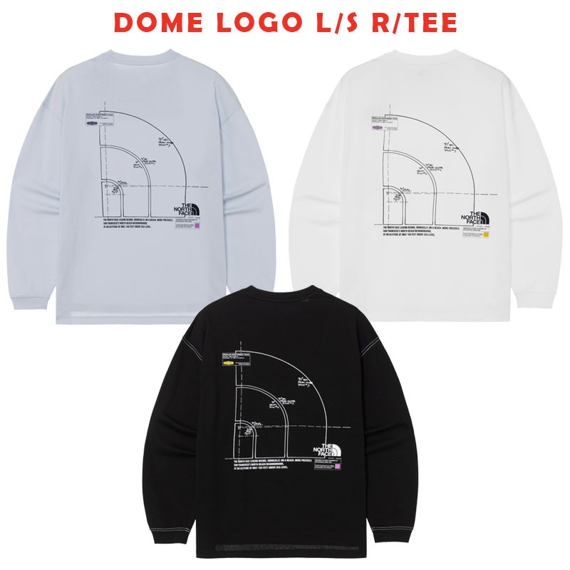 韓国正規品保証 関税負担なしNT7TR03J DOME LOGO LS RTEEデイリー 基本 着装 男子 女子 人気 韓国 ファッション 男女共用 アウトドア