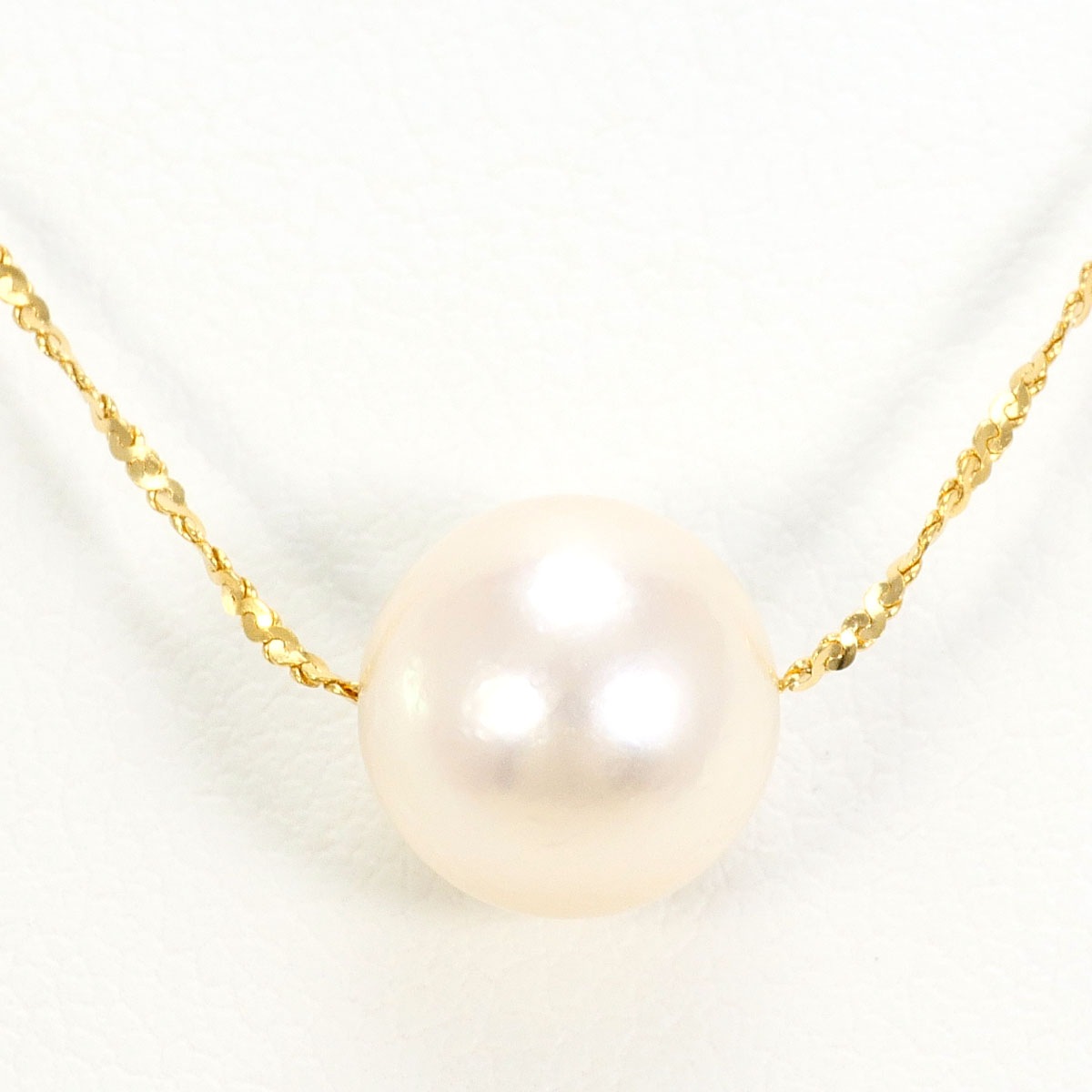 ウノアエレ K18 18金 YG イエローゴールド ネックレス パール（真珠） 総重量約1.8g 約40cm 中古