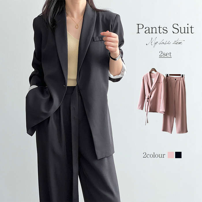 パンツスーツ レディース セットアップ スーツ ママスーツ 上下セット 入学式 入園式 ビジネススーツ リクルートスーツ ワイドパンツ 春夏 秋 体型カバー フォーマル オフィスカジュアル 通勤 OL
