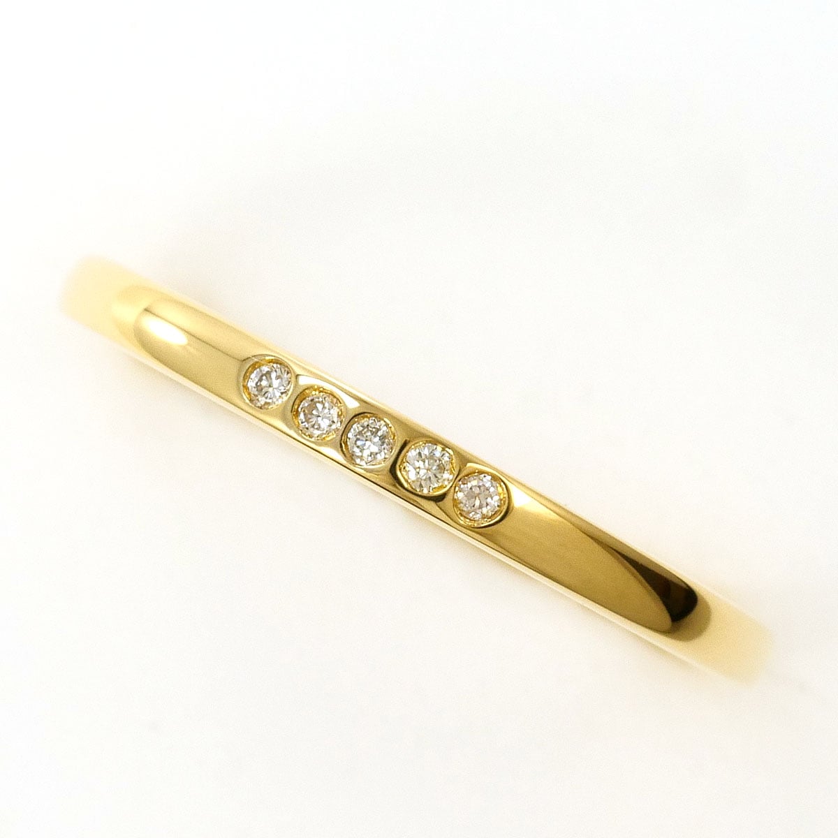 K18 18金 YG イエローゴールド リング・指輪 8.5号 ダイヤモンド 0.028ct 総重量約1.5g 中古