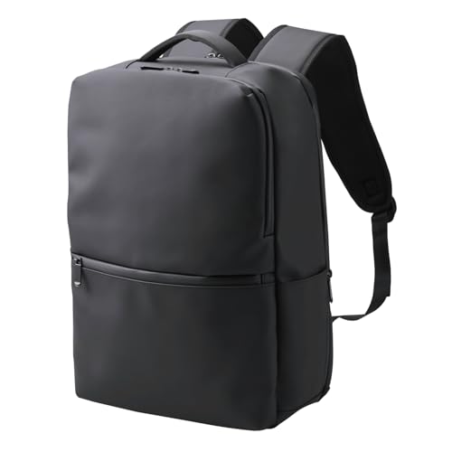エレコム バックパック リュックサック スクエア ～15.6インチ 撥水加工 大容量 19L ブラック BM-XBPSQ01BK