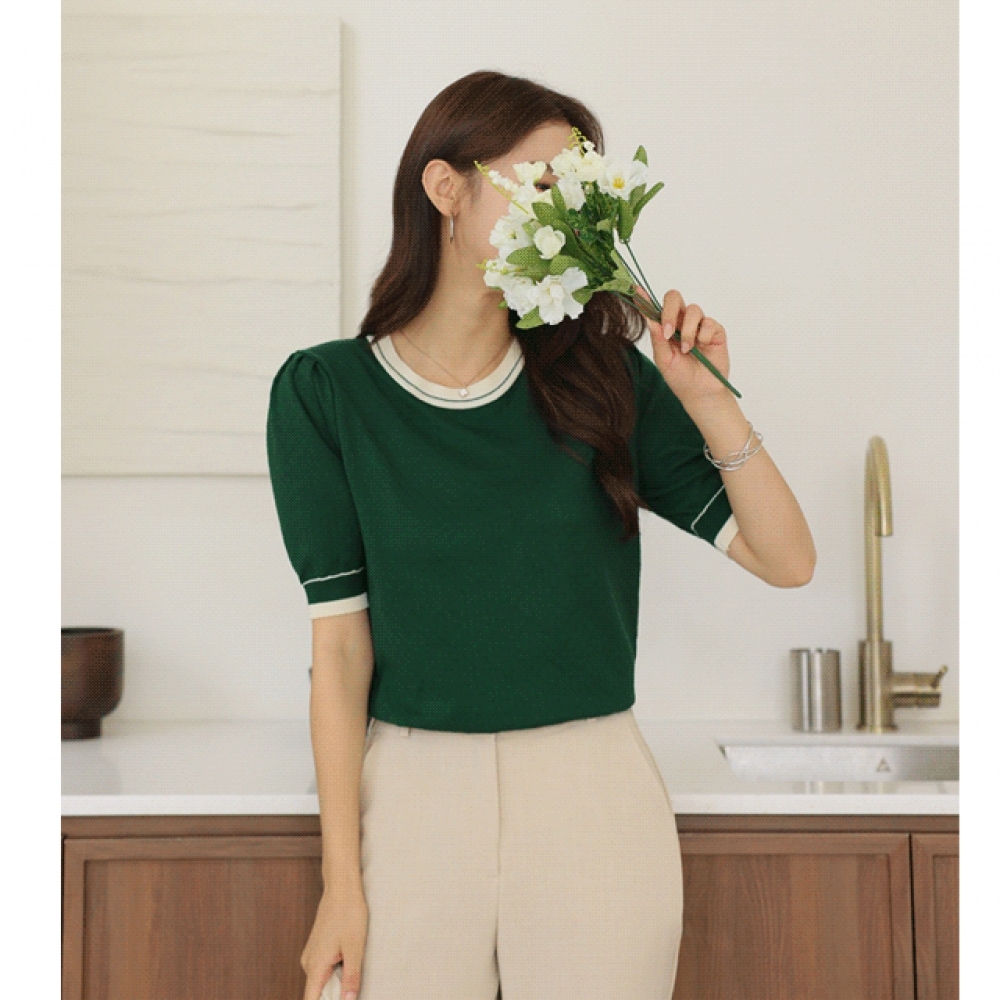 クリック＆ファニーテトンカラーパフニット