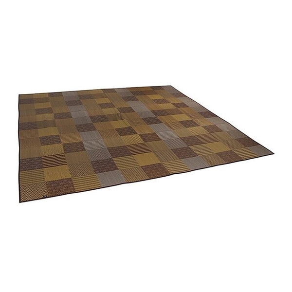 1080050060102 敷物 花ござ 国産 純国産 日本製 い草 モダン 抗菌防臭 自然素材 パッチワーク 不織布 ブラウン 江戸間1畳 約87×174cm メーカー直送