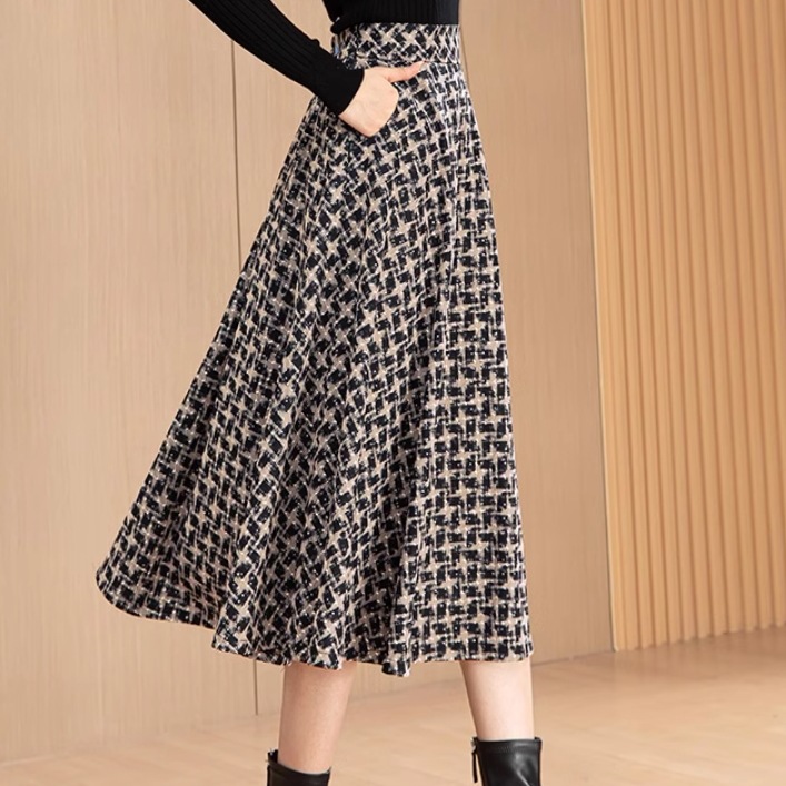 レディース スカート フレアスカート ロングスカート ミモレ フレア スリム Aライン スマート ポケット ハイウエスト かわいい 大人可愛い きれいめ シンプル カジュアル 上品 おしゃれ レトロ