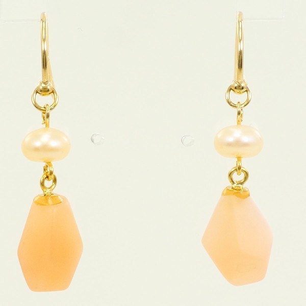 K18 18金 YG イエローゴールド ピアス 天然石 パール (真珠) ジュエリー 中古 22,052円