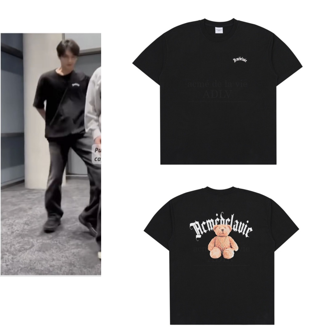 【SEVENTEEN ジュン着用】 GOLD CHAIN BEAR DOLL SHORT SLEEVE T-SHIRT BLACK