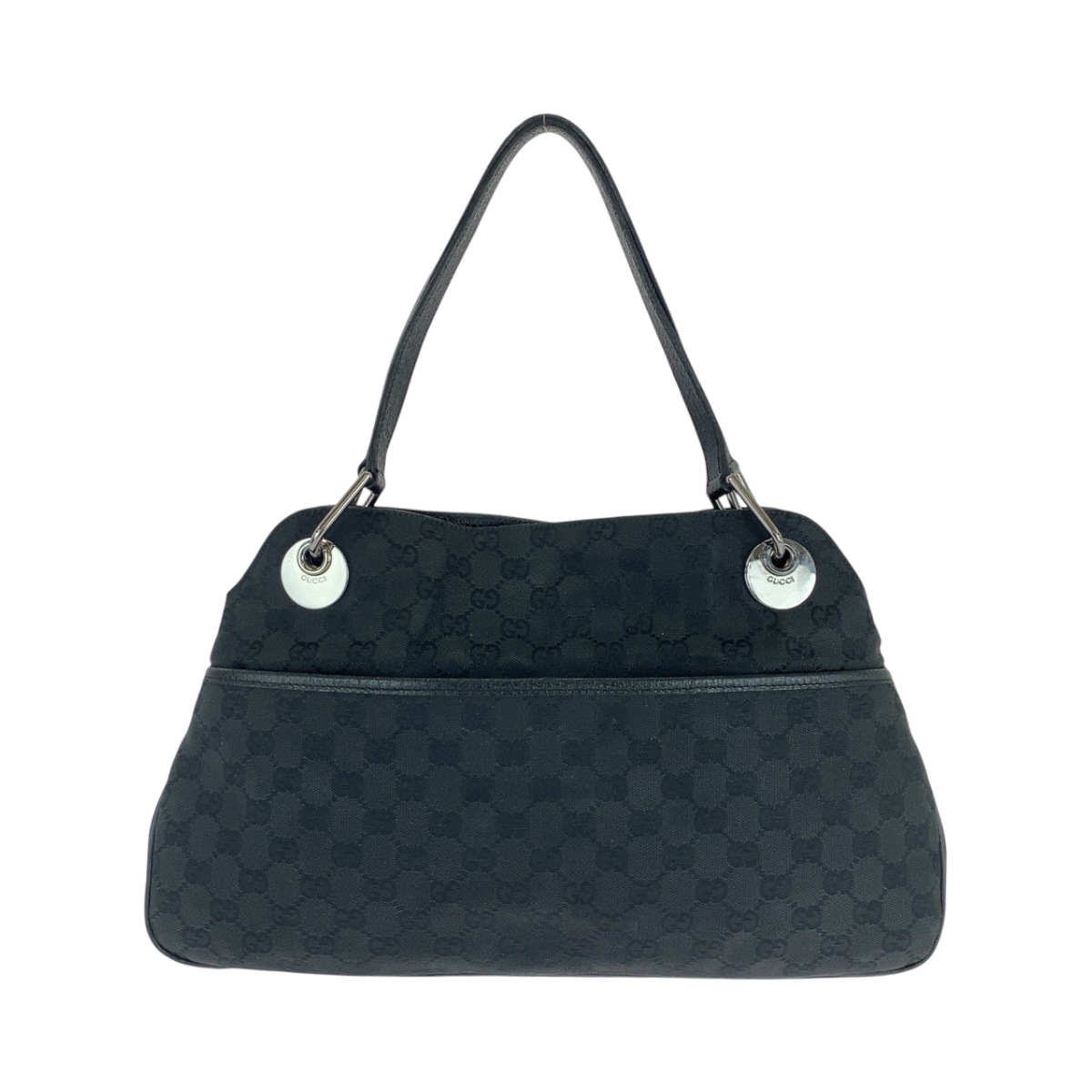 美品 ブラック 黒 シルバー金具 GGキャンバス 121023 ショルダーバッグ ハンドバッグ トートバッグ レディース 501608