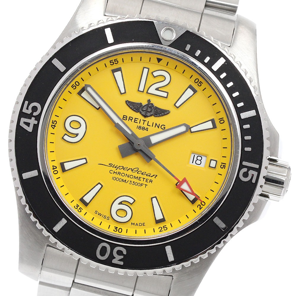 ブライトリング BREITLING A17367 スーパーオーシャン デイト 自動巻き メンズ 良品 保証書付き_939027【中古】