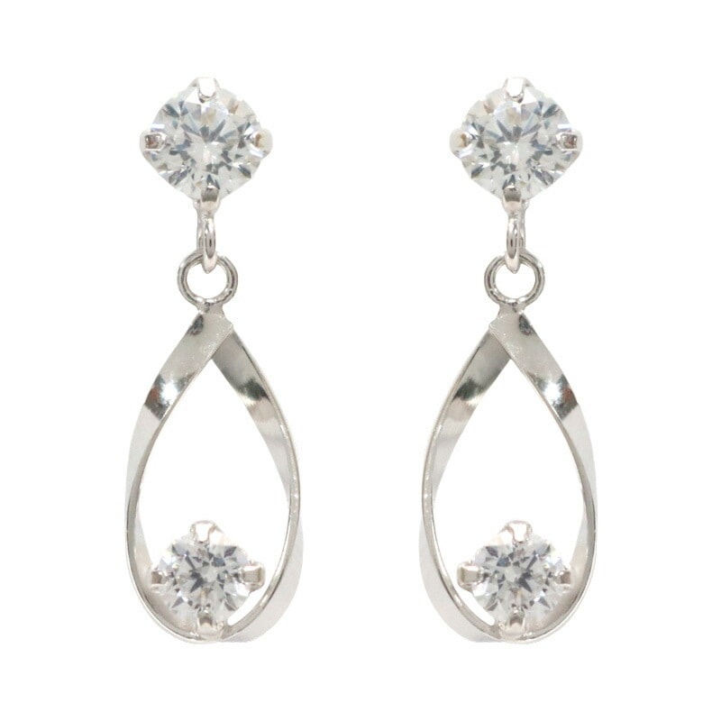 ピアス レディース しず モチーフ ジュエリー K10ホワイトゴールド