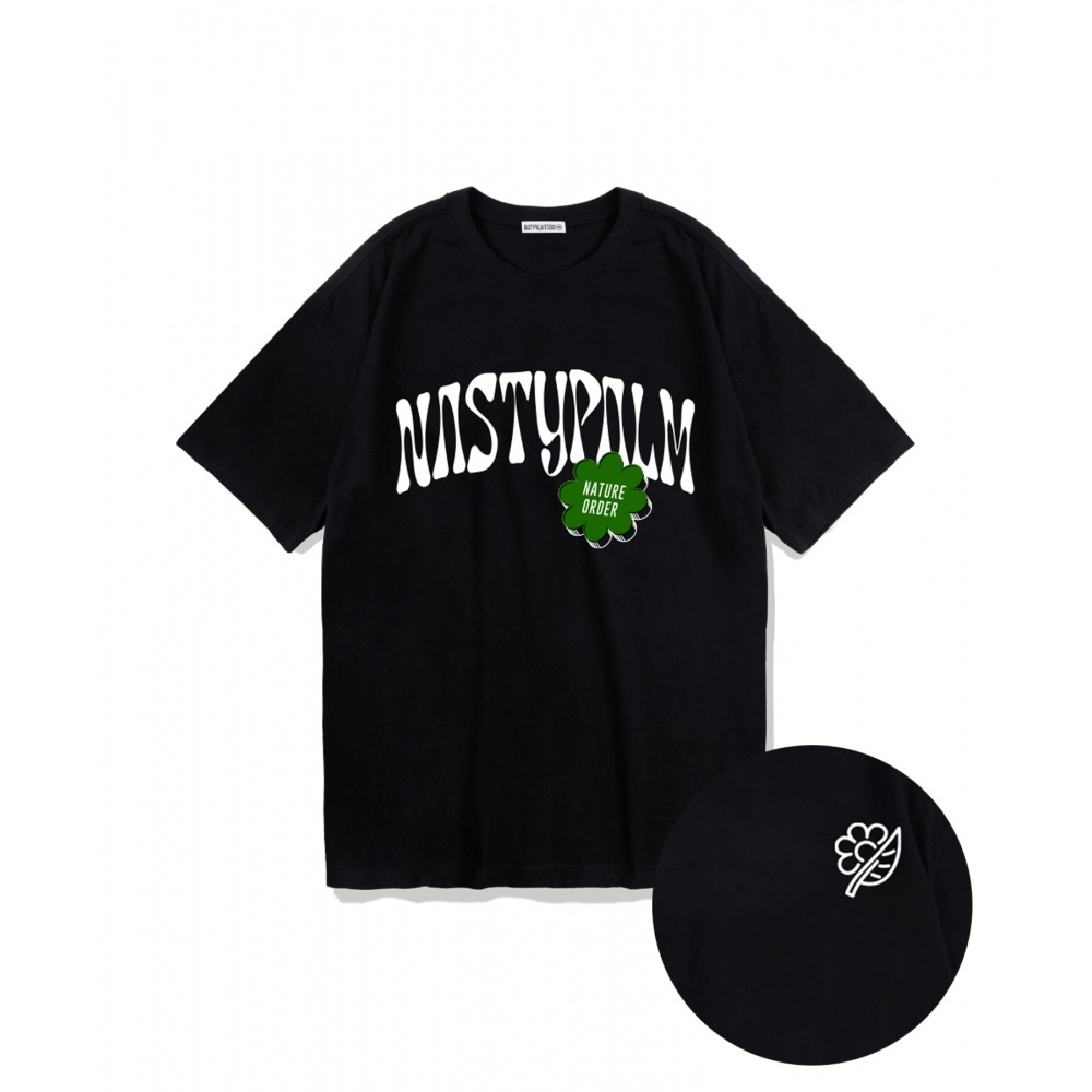 NASTY PALMネイチャーアートロゴTシャツブラック