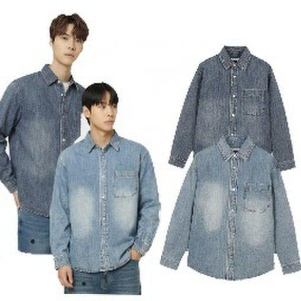 共用ルーズフィットポケットデニムシャツ10560-020-211-10AB-SH